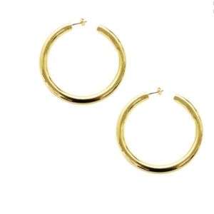 THICK GOLD VERMEIL HOOP EARRINGS